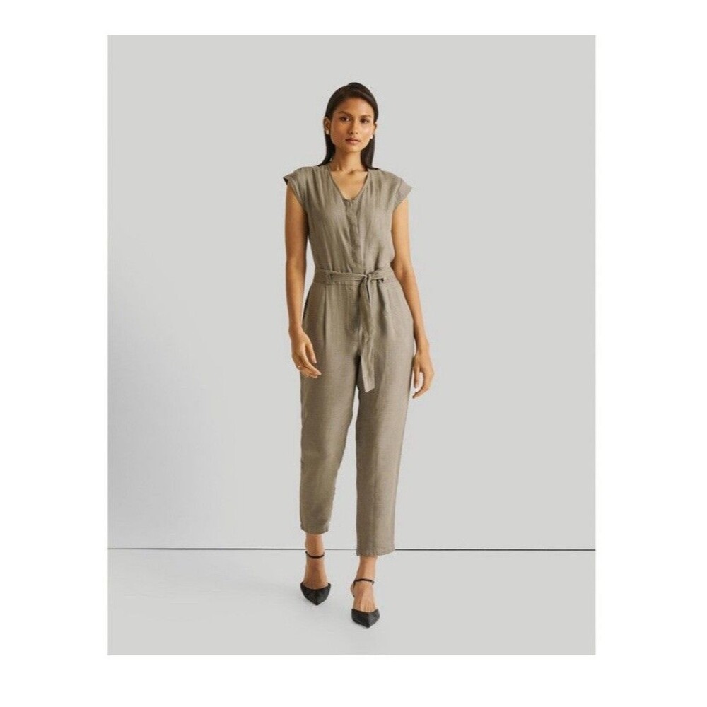 Reistor Evening Chai Hemp Jumpsuit Green Size Large Sustainable NEW